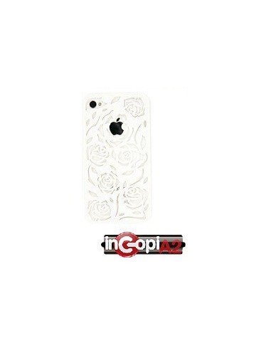 CARCASA IPHONE 4/4S ROSAS BLANCO