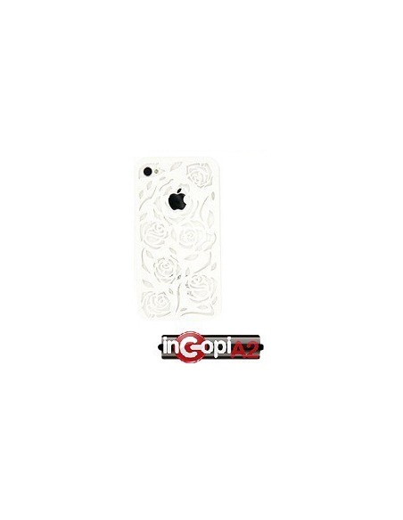 CARCASA IPHONE 4/4S ROSAS BLANCO