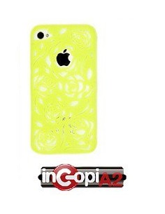 CARCASA IPHONE 4/4S ROSAS VERDE