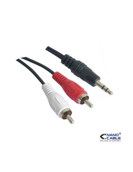CABLE AUDIO ESTEREO JACK 3.5mm A 2 RCA Macho-Macho 5m