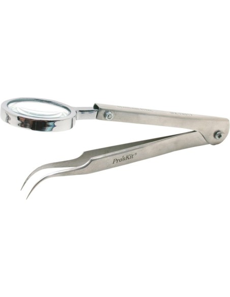 PINZA PUNTA CURVA CON LUPA 3X