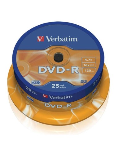 DVD-R VERBATIM 4.7GB 16X TARRINA 25 uds