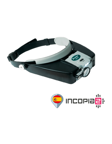 LUPA DIADEMA AJUSTABLE CON 3 LENTES Y LUZ