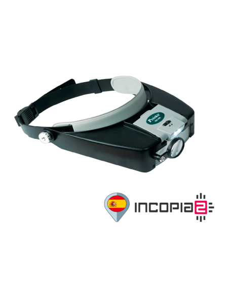 LUPA DIADEMA AJUSTABLE CON 3 LENTES Y LUZ