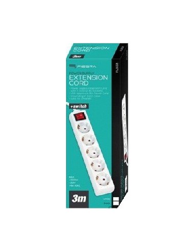 REGLETA 5 TOMAS INTERRUPTOR 3m CABLE