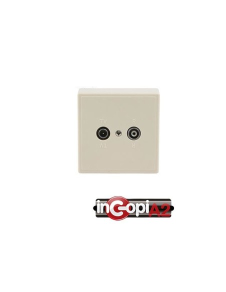 ROSETA ANTENA SUPERFICIE TV-R DOS SALIDAS