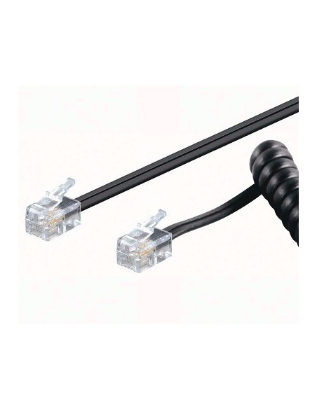 CABLE RIZADO CONEXION RJ10 MACHO-MACHO 4,5M NEGRO