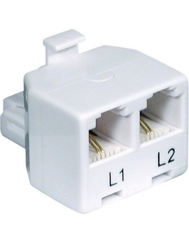 ADAPTADOR / SEPARADOR TELEFONO 2 LINEAS EN T